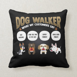 Dog Walker Rolig hund Walking Pet Sitter Gift Kudde