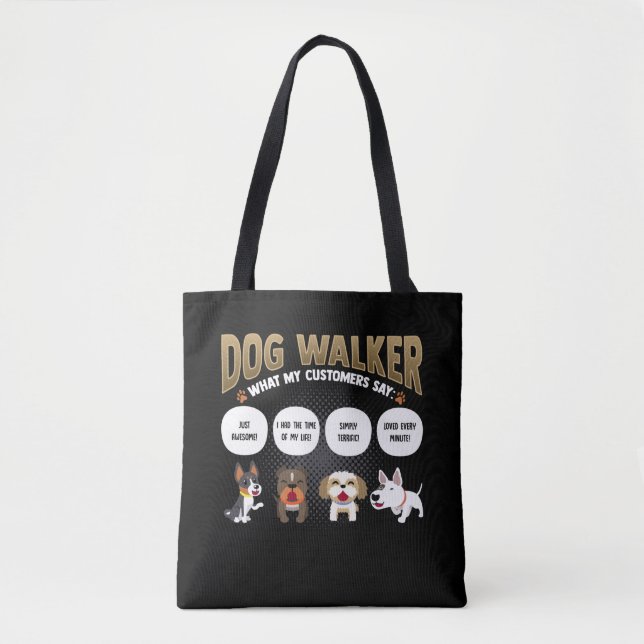 Dog Walker Rolig hund Walking Pet Sitter Gift Tygkasse (Framsida)