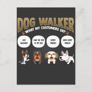 Dog Walker Rolig hund Walking Pet Sitter Gift Vykort