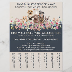 Dog Walker Service Ivory Navy Reklamblad