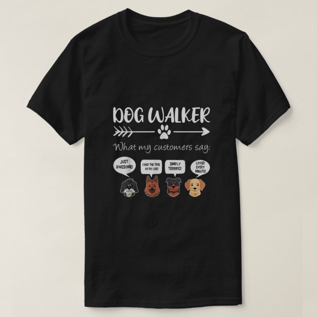 Dog Walker Shirt Hund Walking Gift Funny Cute Hund T (Design framsida)