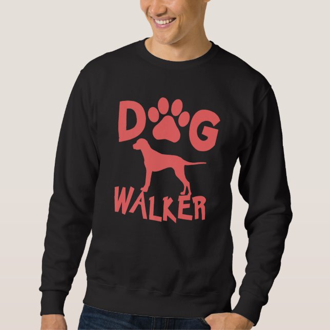 Dog Walker Shirt Lång Ärmad Tröja (Framsida)