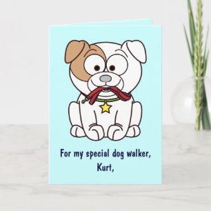 Dog Walker Tack Anpassadet Namn Kort
