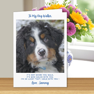 Dog Walker Tack - Blue Pet Photo Cute Hund Kort
