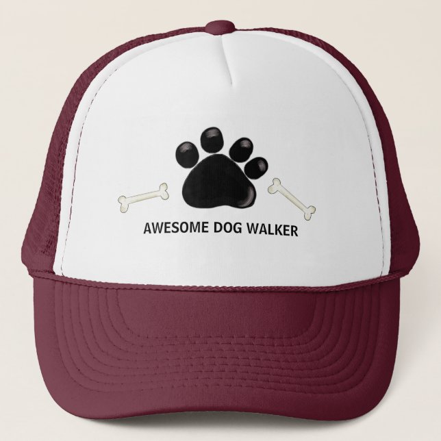Dog Walker Tass avtryck Keps (Framsida)