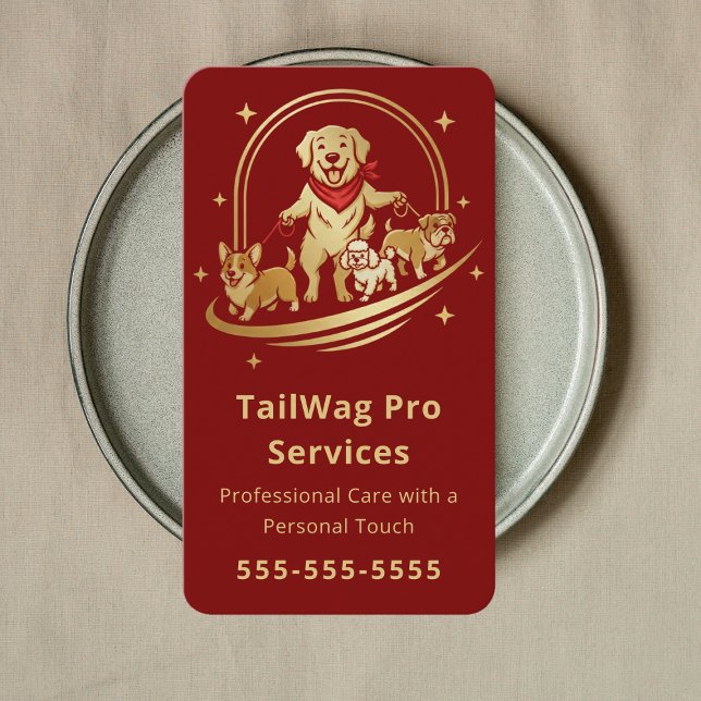Dog Walker Trainer Sitter Modern Pet Care Service Visitkort (Skapare uppladdad)