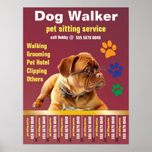 Dog Walker Trustworthy Care Pet Sitta Service Ad Poster