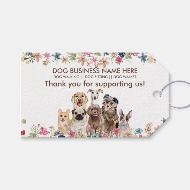 Dog Walker-veterinär Tack. Presentetikett (Framsidan (Horisontell))