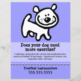 Dog Walker.Walking.Anpassade. Reklamblad