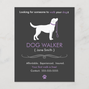 Dog Walker Walking Business Flyer Template small s