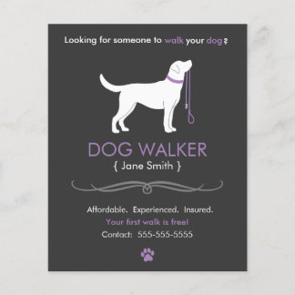 Dog Walker Walking Business Flyer Template small s