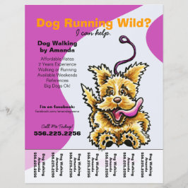Dog Walker Walking Leaschterrier Tear Lakan Reklamblad