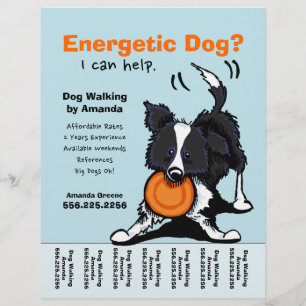 Dog Walker Walking Personlig Tear Lakan Reklamblad