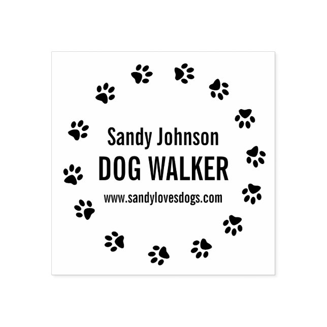 Dog Walker Walking Pet Business Customized Frimärk Stämpel (Tryck)