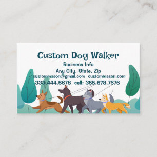 Dog Walker Walking Pet Services Visitkort