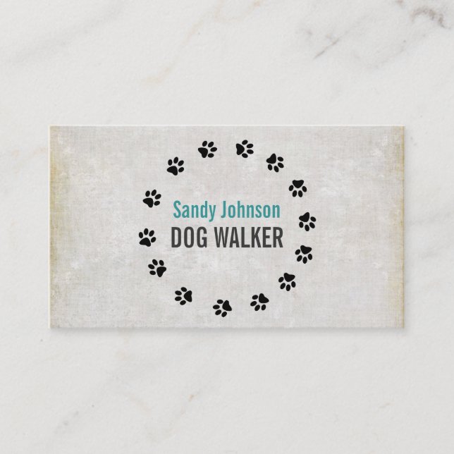 Dog Walker Walking Pet Sitta Services Business Visitkort (Framsida)