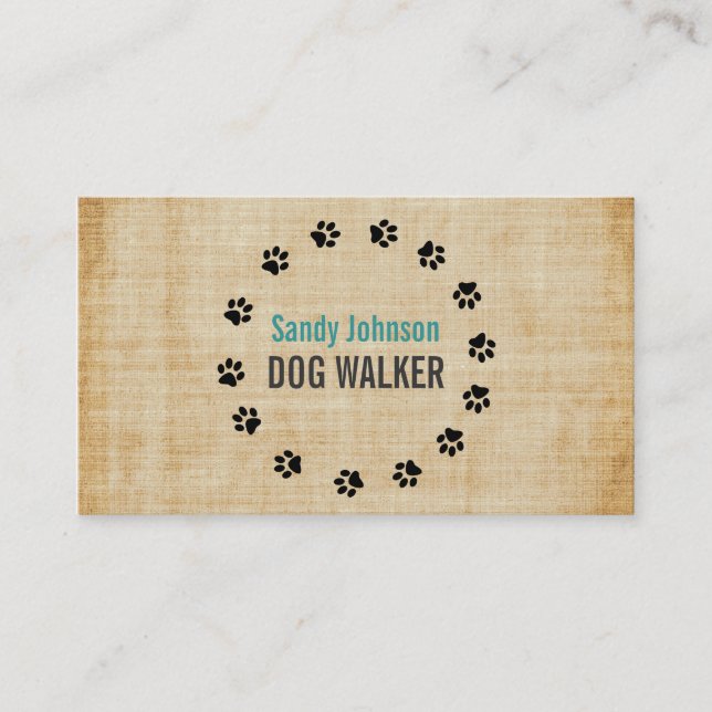 Dog Walker Walking Pet Sitta Services Business Visitkort (Framsida)