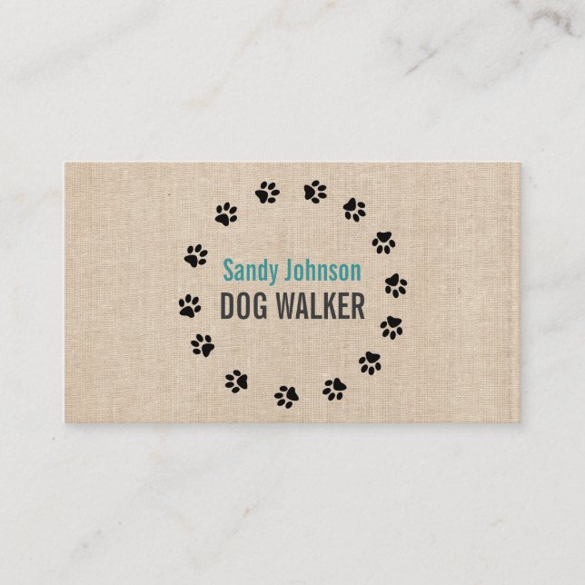 Dog Walker Walking Pet Sitta Services Business Visitkort (Framsida)