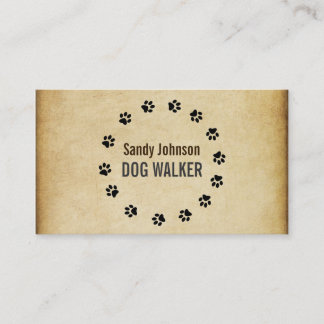 Dog Walker Walking Pet Sitta Services Business Visitkort