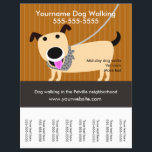 Dog Walker's flygare med avrivna märkre Reklamblad<br><div class="desc">Skär flygblad för din hund. Hund som bär en bandana är på ett utslag. Ta bort märkre med din affärskontaktinformation.</div>