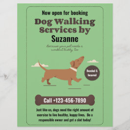Dog Walking Services av Suzanne Dachshund Flyer