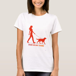 Dog Walking Silhouette Minimal Lifestyle Design T Shirt