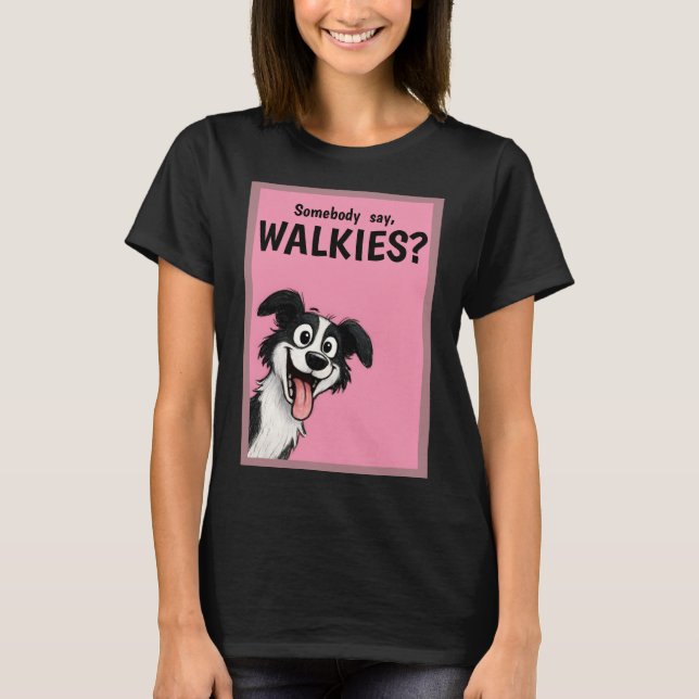 Dog Walking  T Shirt (Framsida)