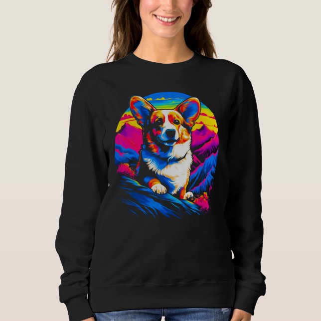Dog Welsh Corgi Mountain T Shirt (Framsida)