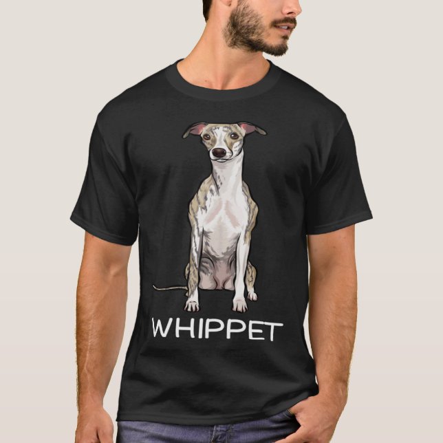 Dog Whippet T Shirt (Framsida)