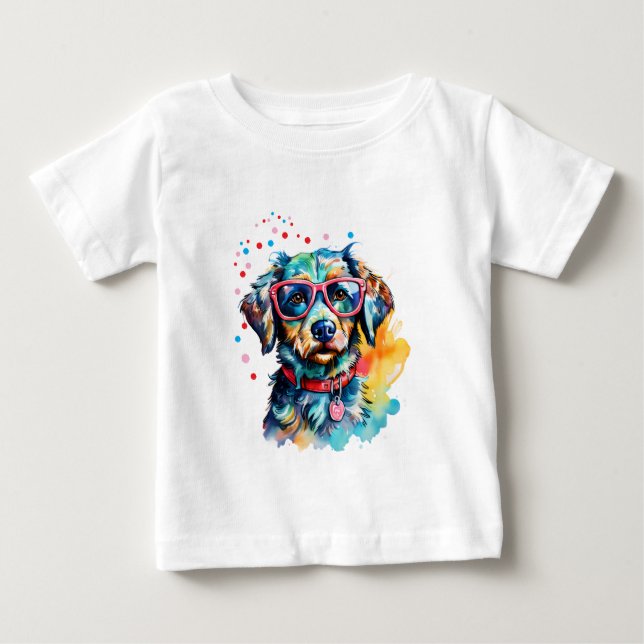 Dog with Glasses T Shirt (Framsida)