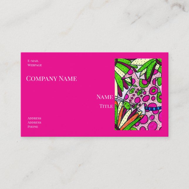 Dog with Pink Dots Company Business Cards Visitkort (Framsida)