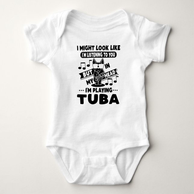 Dog With Tuba Music Tubaist Tubist Tuba T Shirt (Framsida)