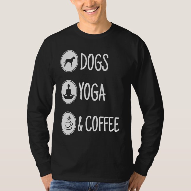 Dog yoga and coffee t shirt (Framsida)