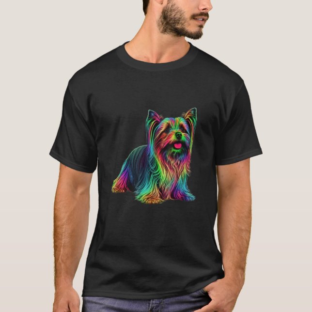 Dog Yorkshire Terrier Mom T Shirt (Framsida)
