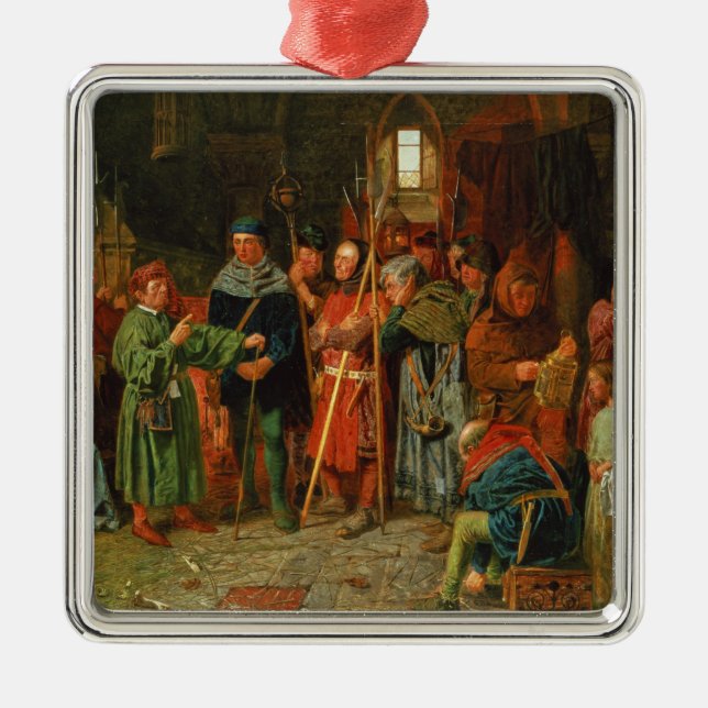 Dogberrys laddning till klockan julgransprydnad metall (Framsidan)