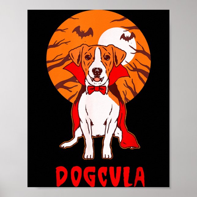 Dogcula Hund Puns Rolig Halloween Poster (Framsidan)