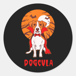 Dogcula Hund Puns Rolig Halloween Runt Klistermärke