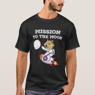 Doge-1 Uppdrag till Måne Doge-Coin Funny Shiba I T Shirt