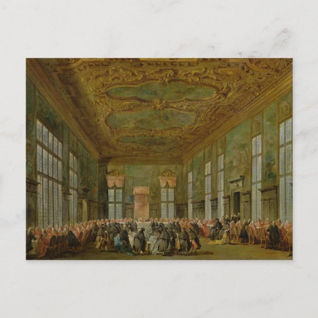 Doge Alvise Mocenigo IV Ge en Banquet Vykort (Framsida)