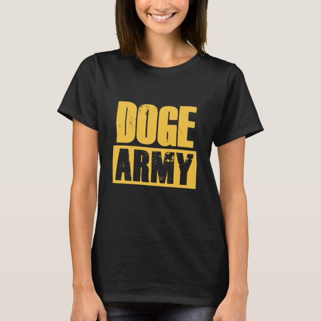 Doge Army Funny Gift för Dogecoin Fläkt T Shirt (Framsida)