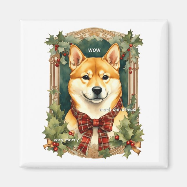 Doge Christmas Swea Shiba Inu Mens Long  Magnet (Framsidan)