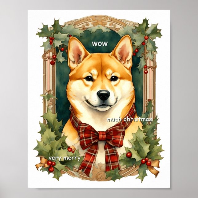 Doge Christmas Swea Shiba Inu Mens Long  Poster (Framsidan)