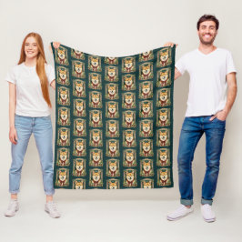 Doge Christmas Wow Fleece Blanket