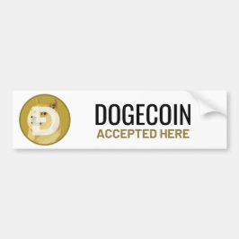 Doge Coin accepterad här Fönsterfästpunkt Decal Bildekal