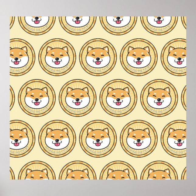 Doge Coin: Crypto Currency Background Poster (Framsidan)