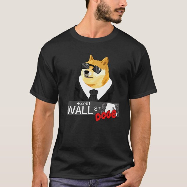 Doge Corgi till Måne Cryptocurrency Crypto Dogec T Shirt (Framsida)