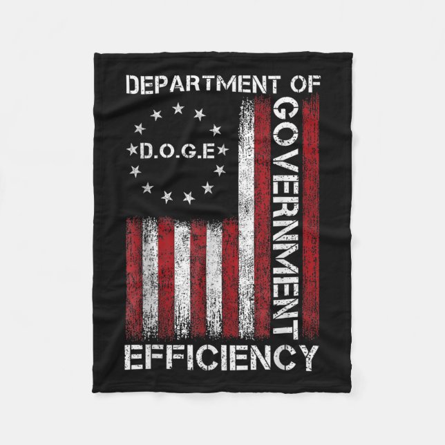 Doge D.o.t.ex. Department of Government Efficiency Fleecefilt (Framsidan)