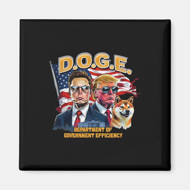 Doge D.o.t.ex. Gör Amerika effektivt igen Trump D Magnet (Framsidan)