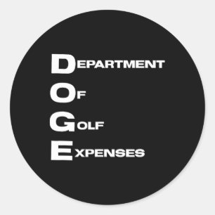 Doge Department Of Golf Utgifter Trump Hypokrit D Runt Klistermärke