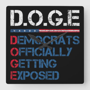 DOGE Department of Government Efficiency Fyrkantig Klocka